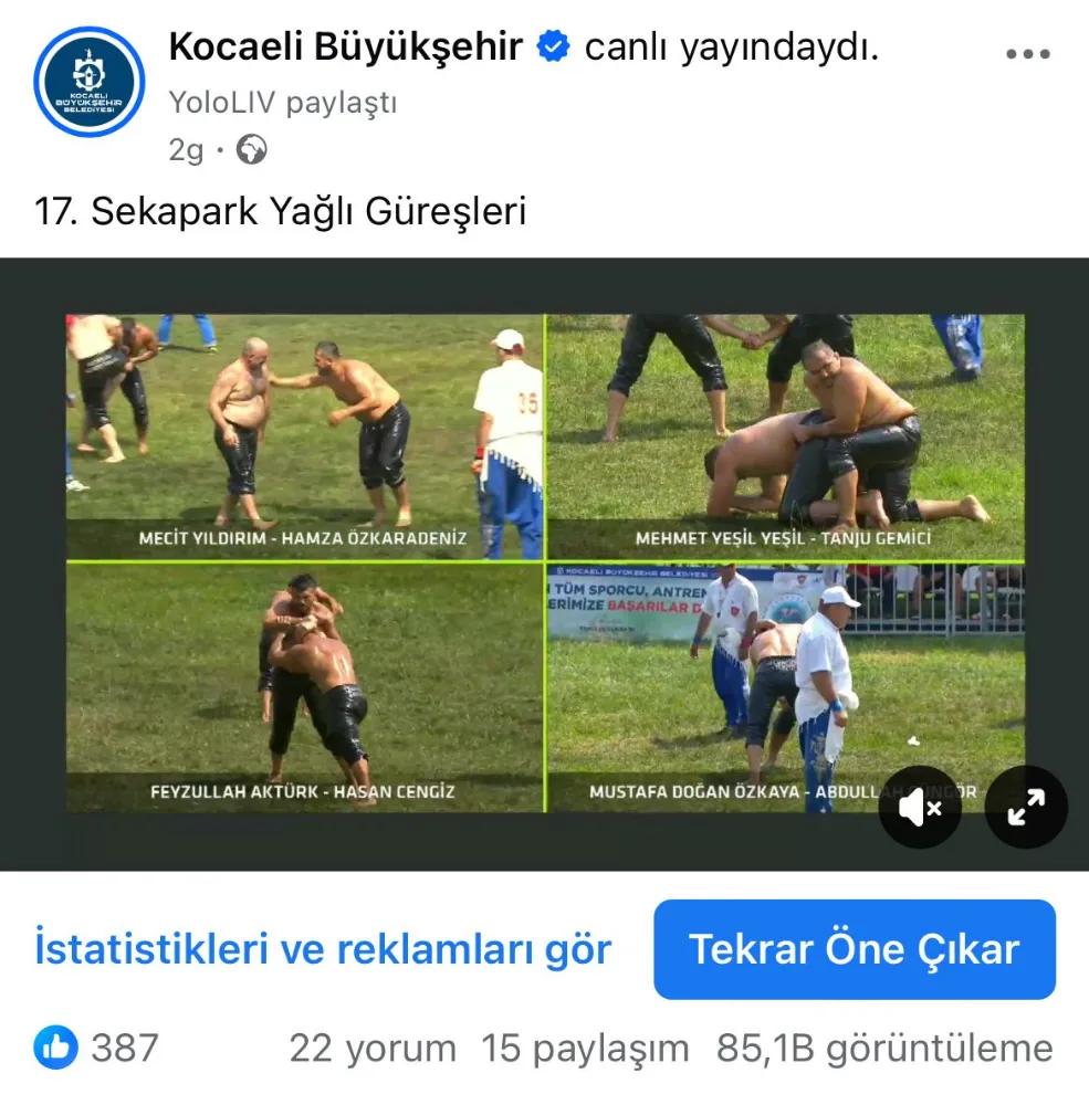 Sekapark Yağlı Güreşleri dijitalde milyonlara ulaştı