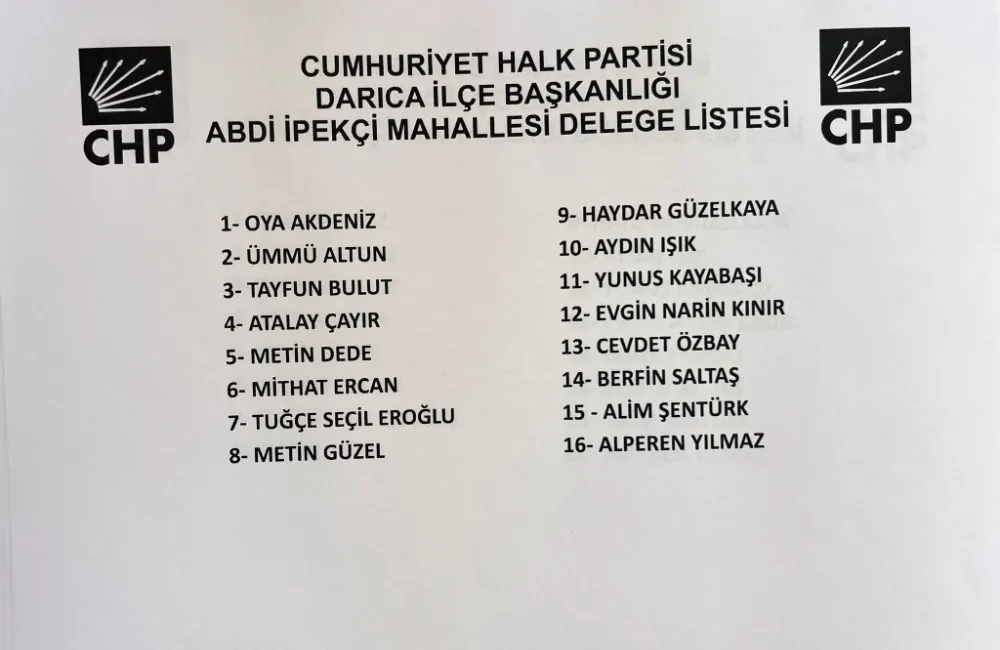 CHP Darıca İlçe başkanı Hüseyin Cihan Özaltandan gerçek olmayan paylaşım.